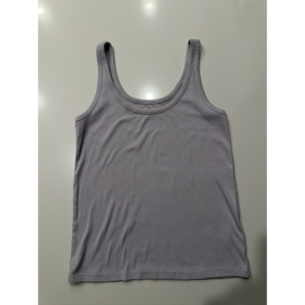 Old Navy First Layer Womens Lilac Ribbed Scoop Neck Tank Top L Stretch Basic